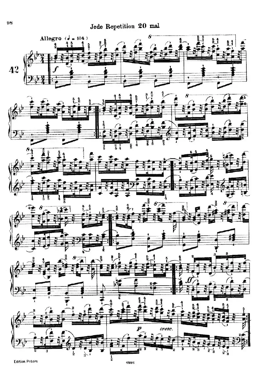 School of the Virtuoso Op.365(60首钢琴高级练习曲·42)