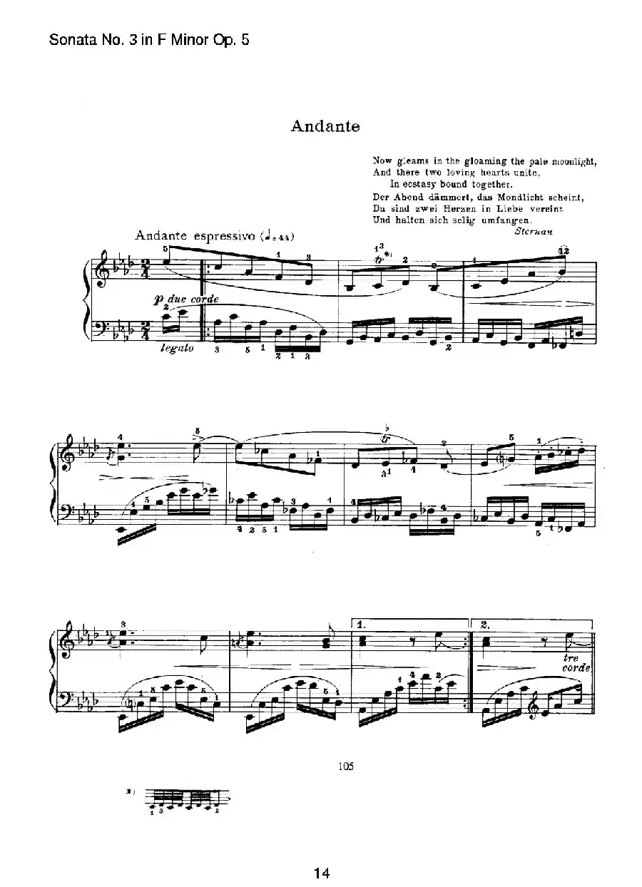 Piano Sonata No.3 in f Minor Op.5(f小调第三钢琴奏鸣曲)