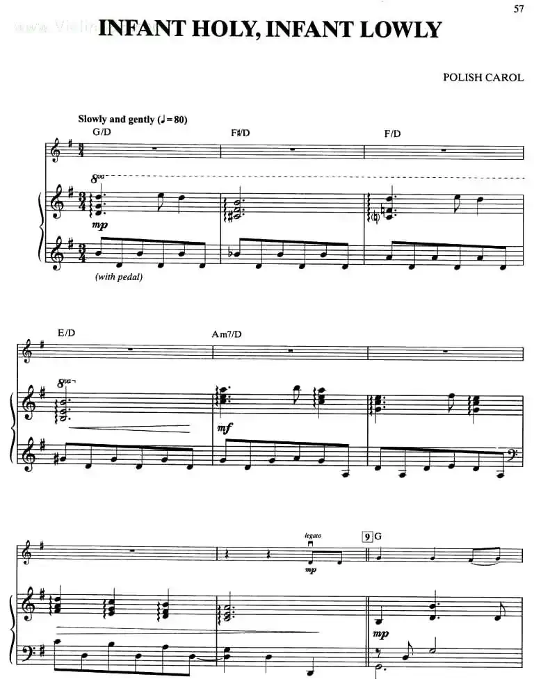 INFANT HOLY, INFANT LOWLY(钢琴伴奏谱)
