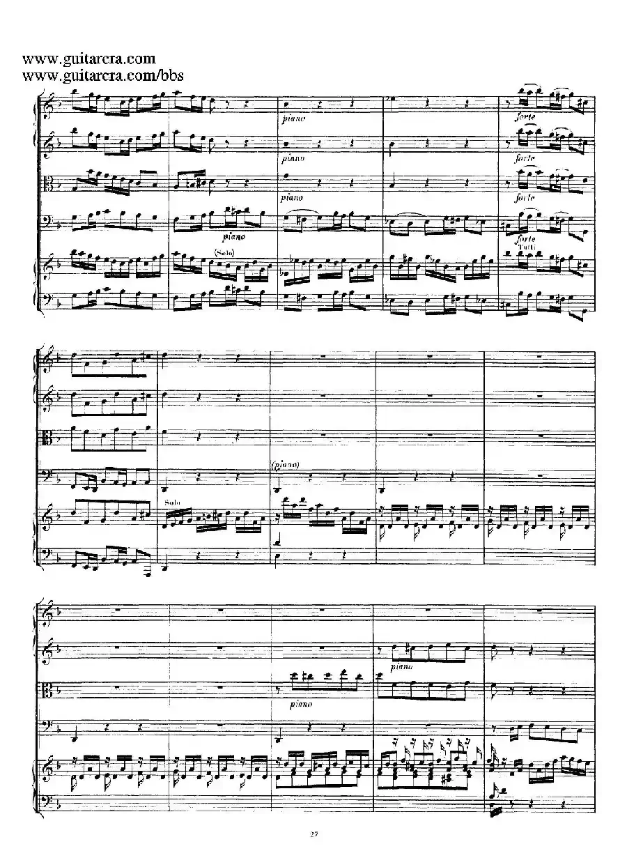 d小调第一号古钢琴协奏曲 BWV 1052(总谱)