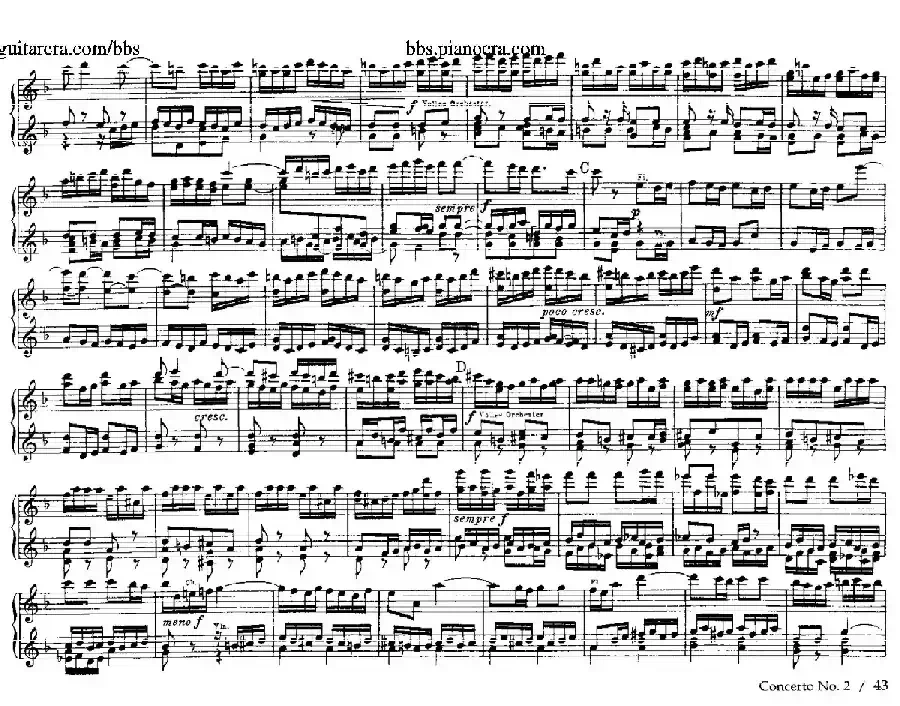 Brandenburg Concerto No.2 in F Major BWV.1047(F大调第二勃兰登堡协奏曲·四手联弹版)