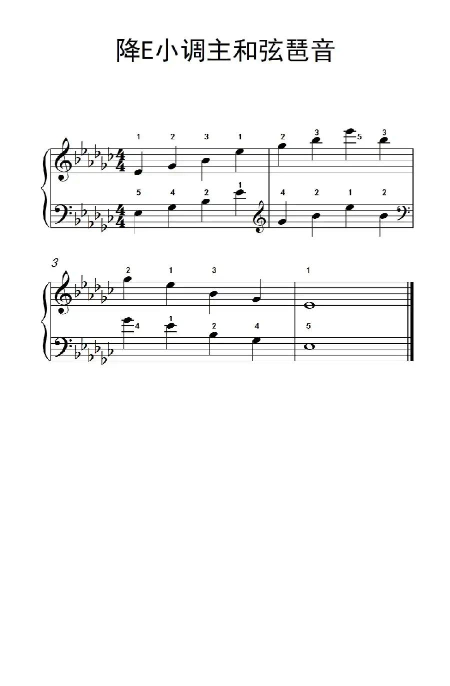 降E小调主和弦琶音(孩子们的钢琴音阶、和弦与琶音 2)
