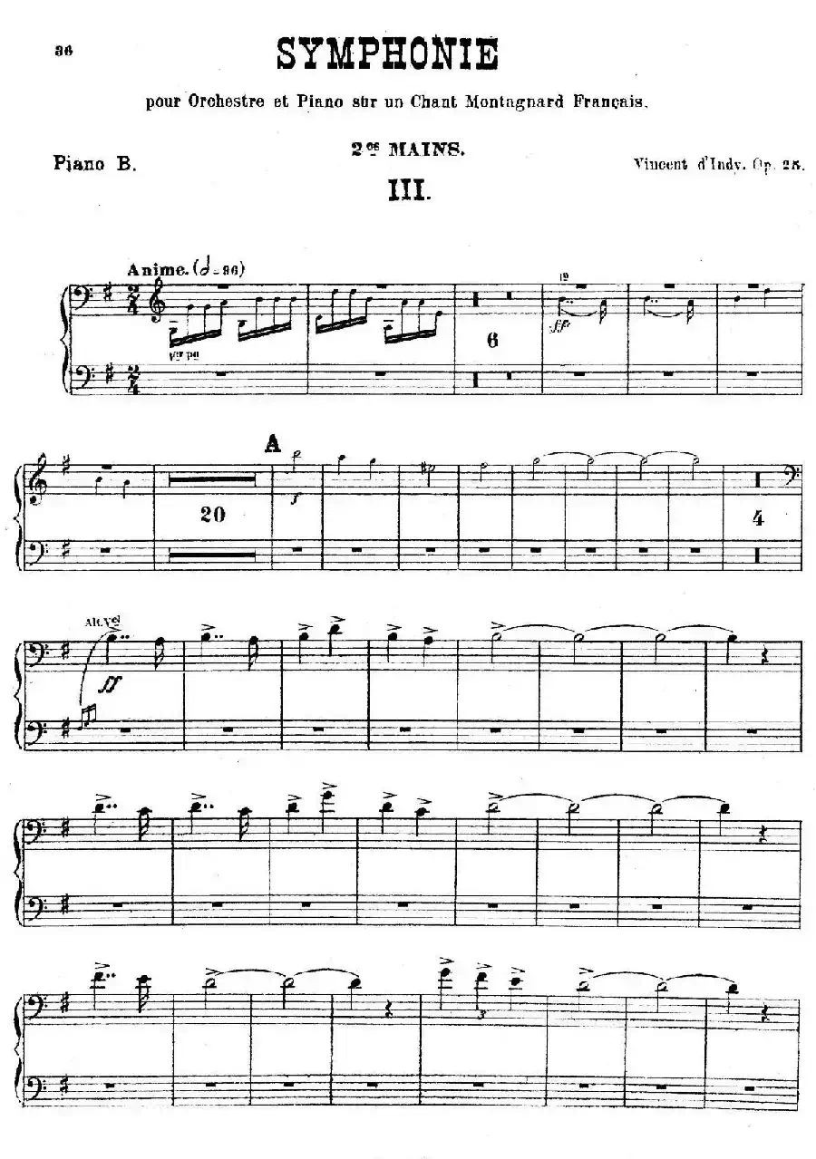 Symphony on a French Mountain Air Op.25(法国山歌交响曲·双钢琴·Ⅲ)