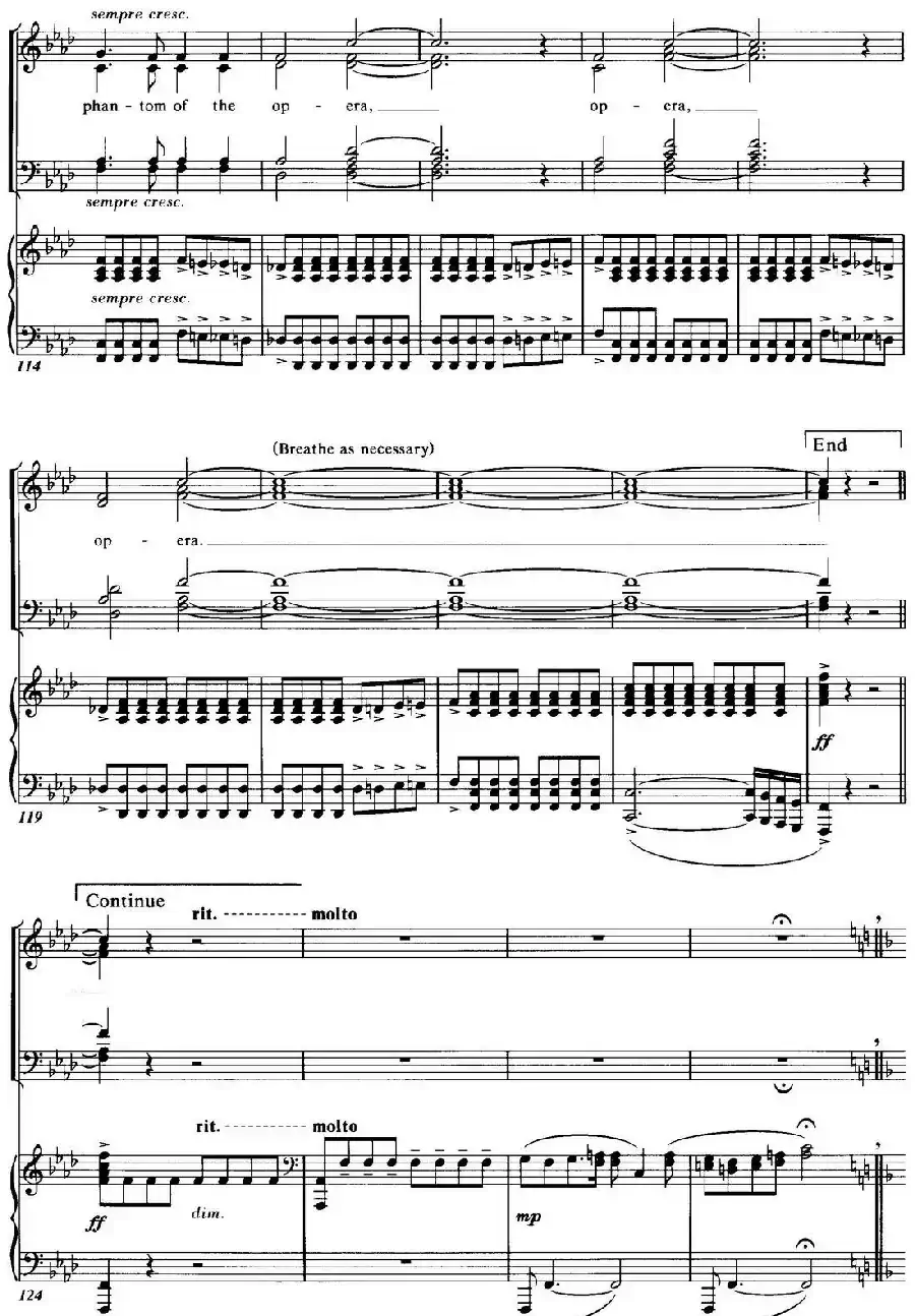 Choral Suite from The Phantom of the Opera(4 THE PHANTOM OF THE OPERA、四重奏)
