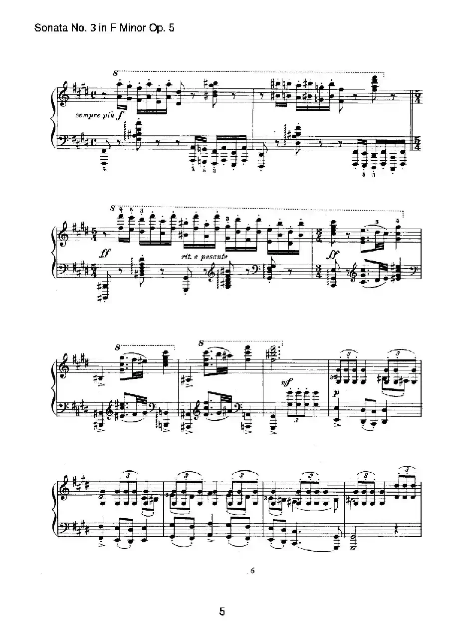 Piano Sonata No.3 in f Minor Op.5(f小调第三钢琴奏鸣曲)