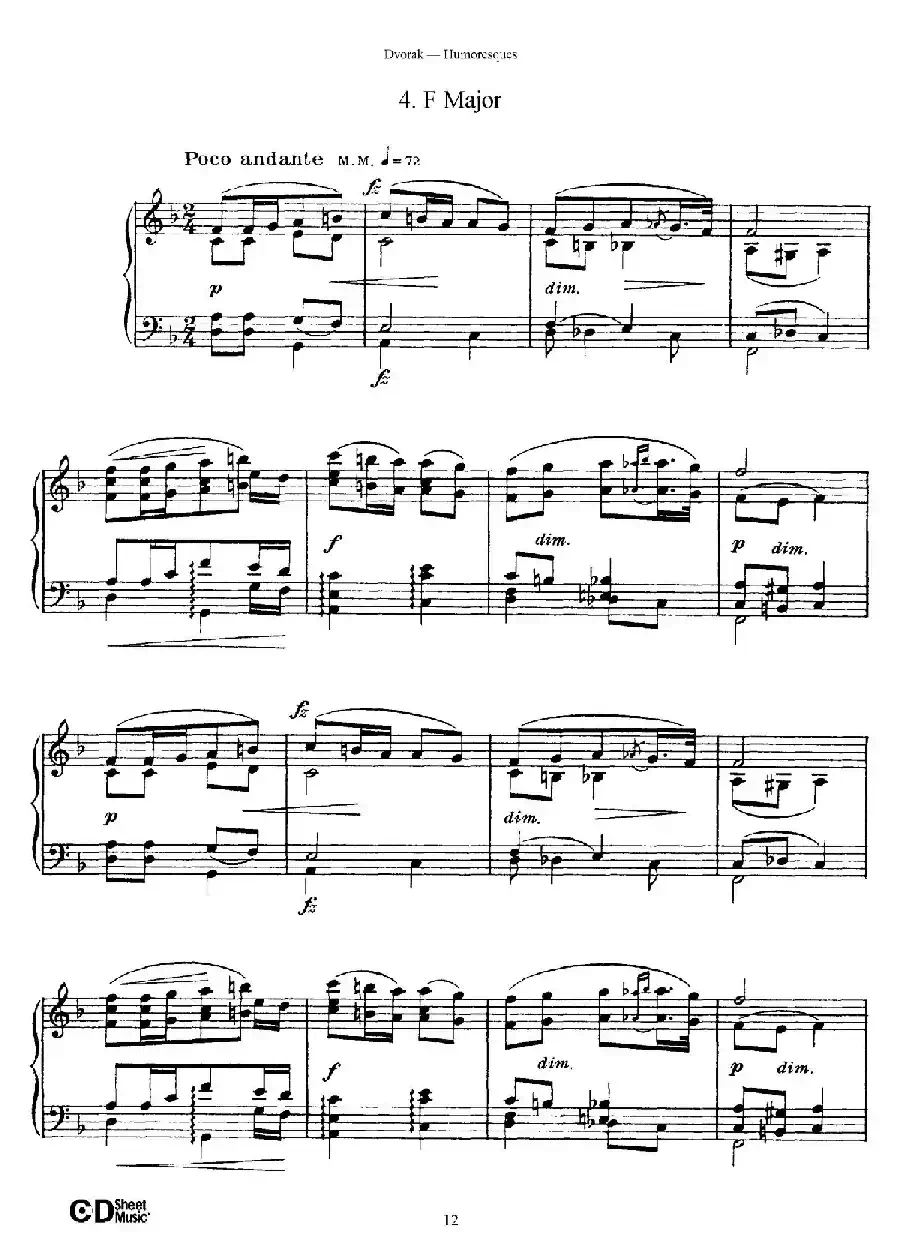 8 Humoresques Op.101(8首幽默曲·4)