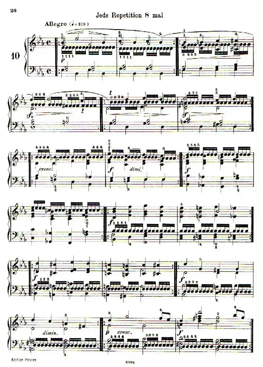 School of the Virtuoso Op.365(60首钢琴高级练习曲·10)