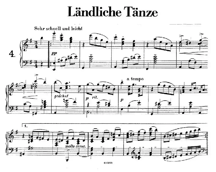 Landliche Tanzee Op.1(乡村舞曲·4. e小调)