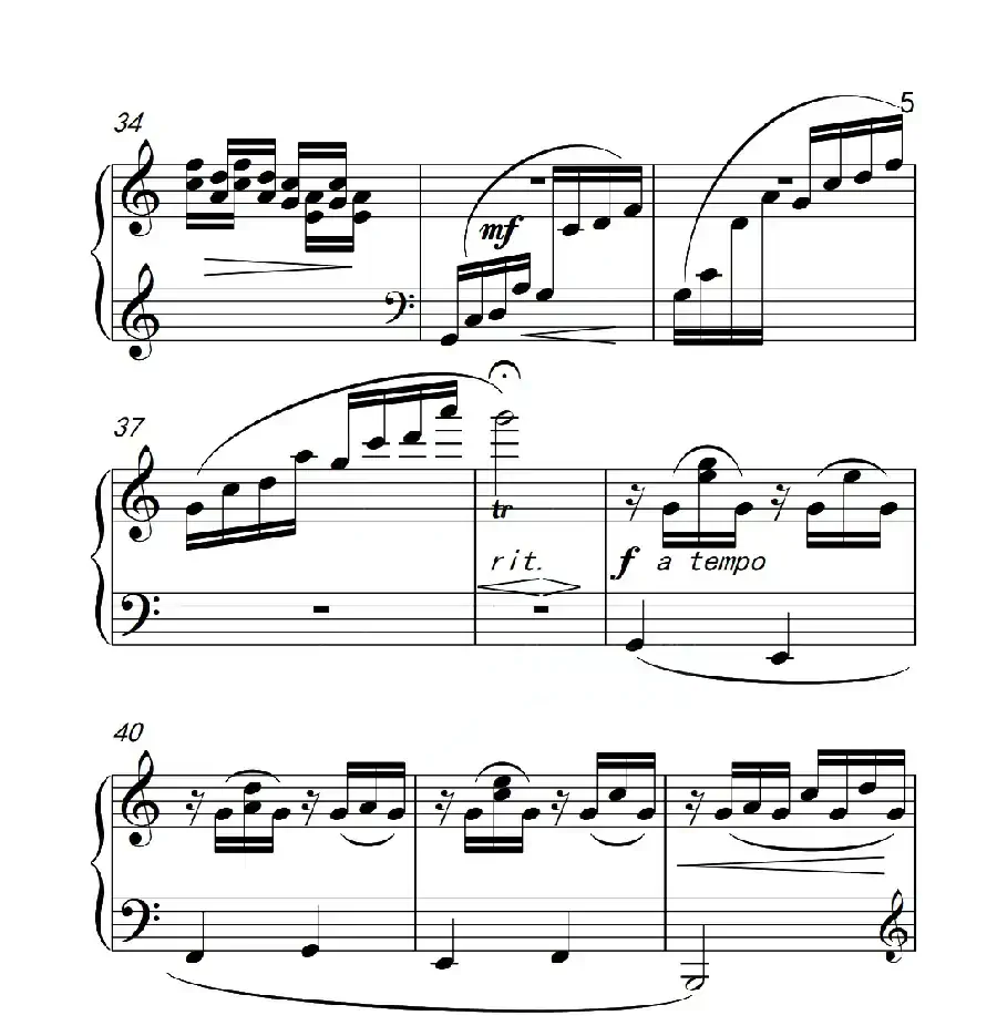 第六级B组 溪边嬉水(中国音乐学院钢琴考级作品1~6级)