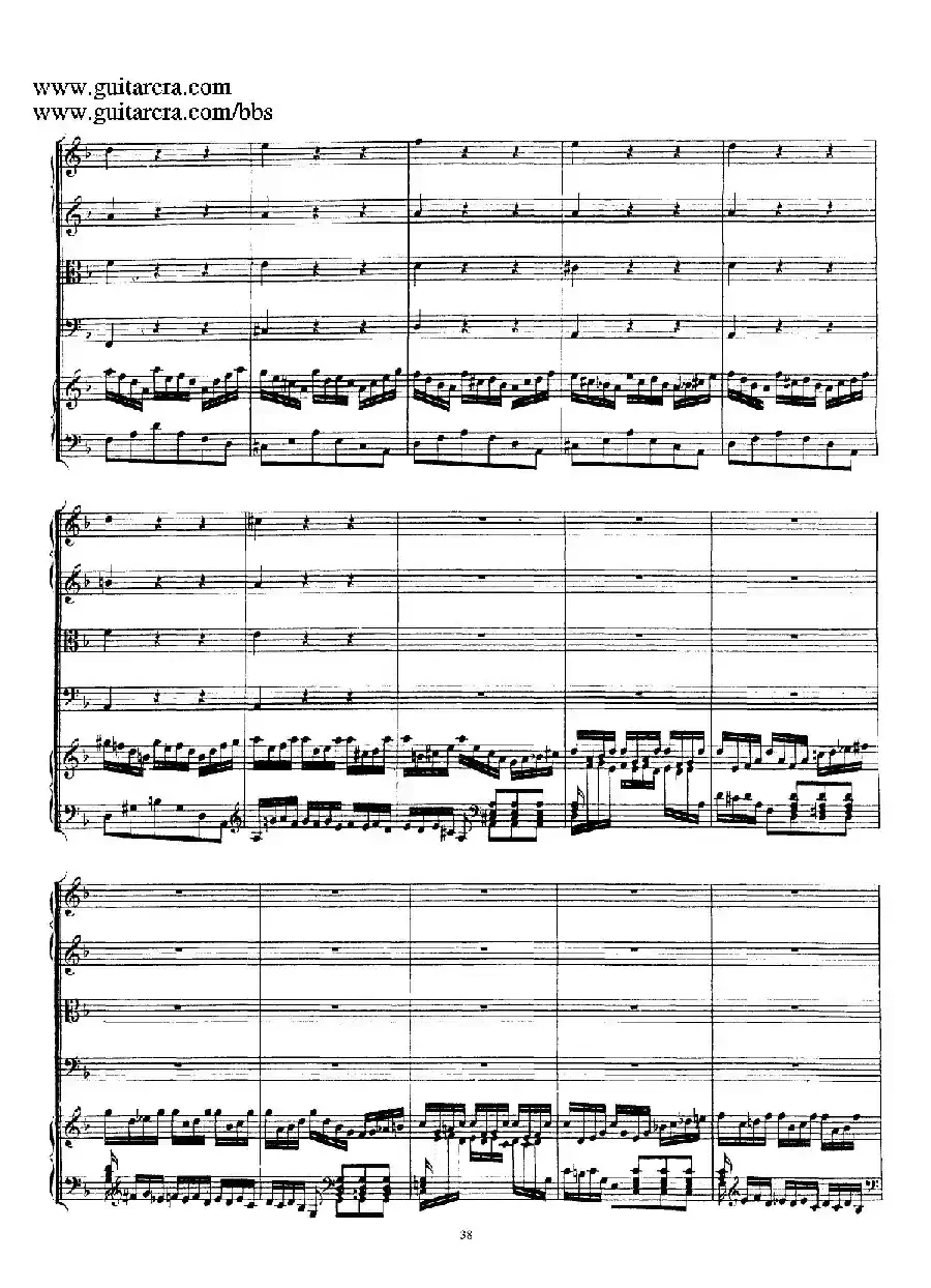 d小调第一号古钢琴协奏曲 BWV 1052(总谱)