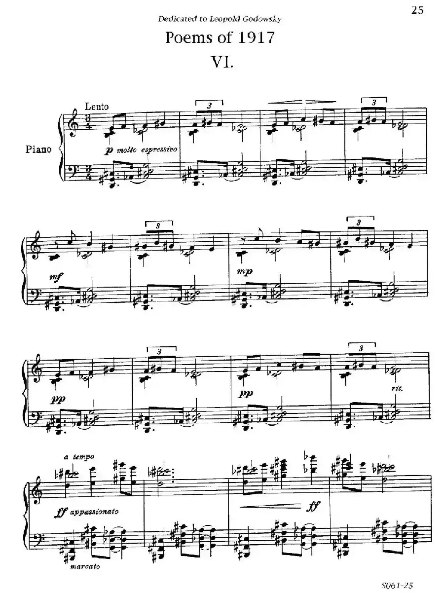 Poems of 1917 Op.41(1917之诗 6. 战壕挽歌)