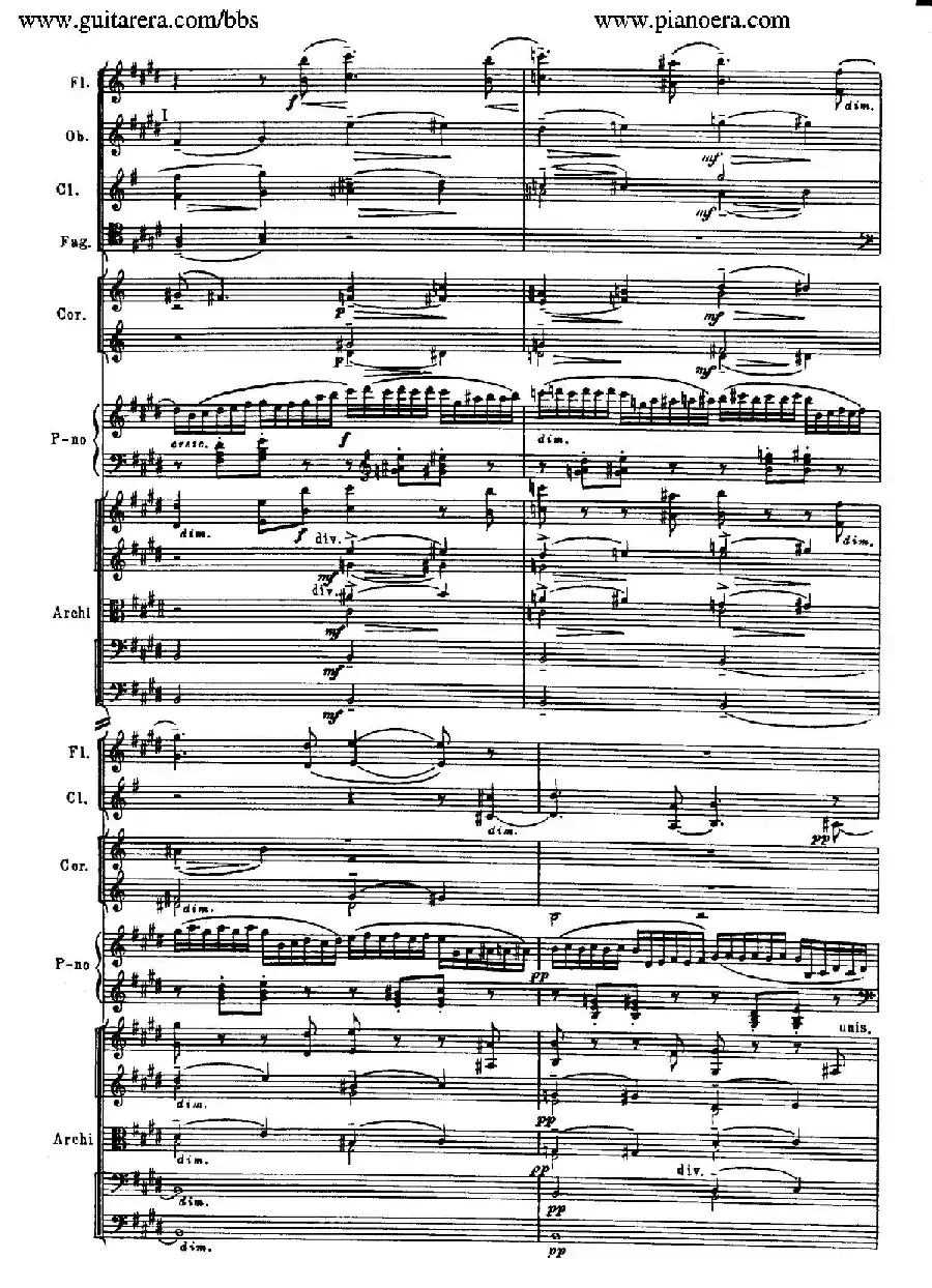 c小调第二钢琴协奏曲 Op.18(第二乐章总谱)