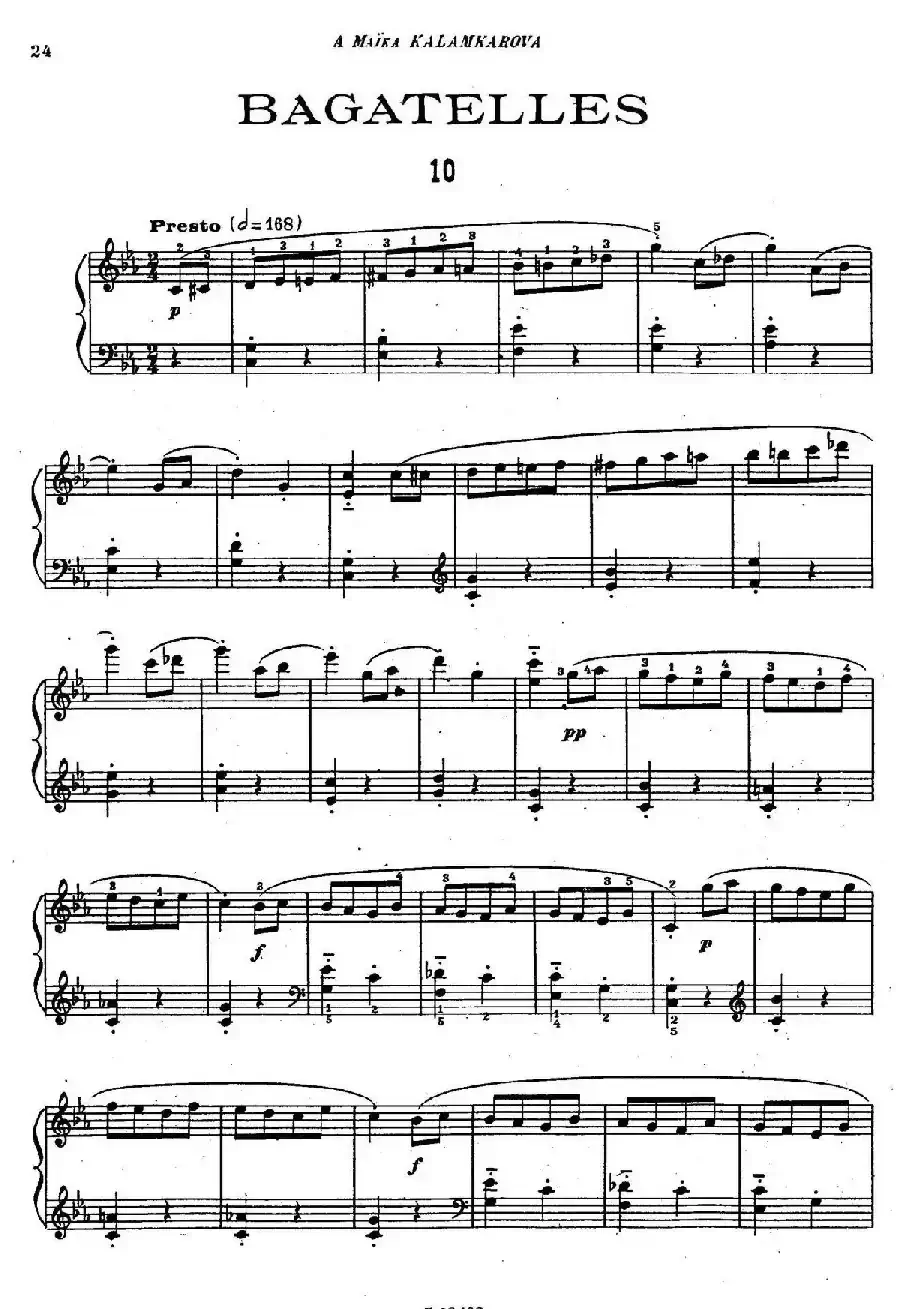 Tcherepnin - 10 Bagatelles Op.5(齐尔品-10首小品·10)