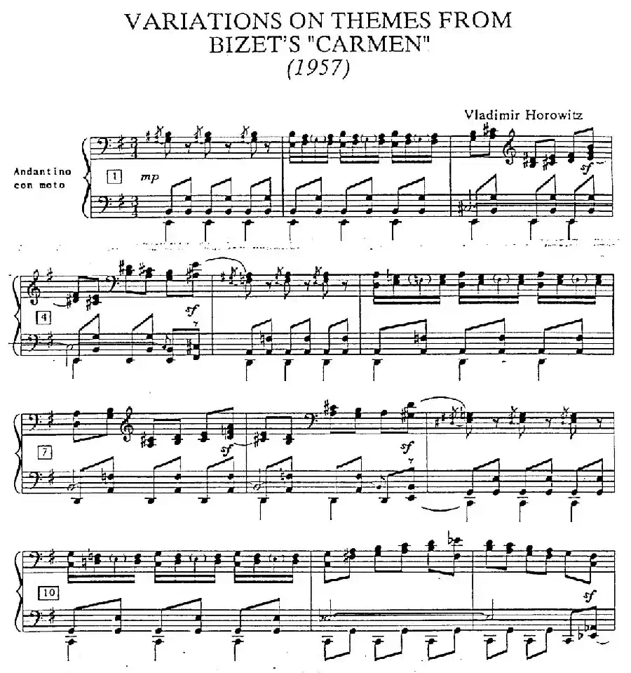 Carmen Variations 12 Pieces(12首卡门主题变奏曲·4)