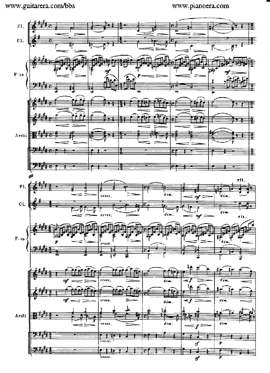 c小调第二钢琴协奏曲 Op.18(第二乐章总谱)