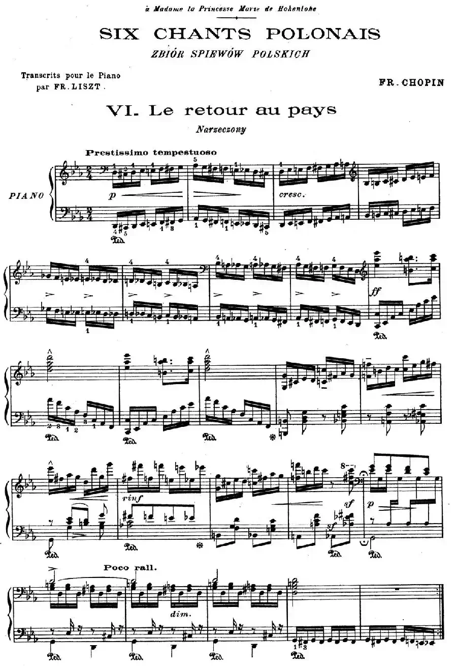 6 Chants Polonais S.480(6首波兰歌曲·Ⅵ)