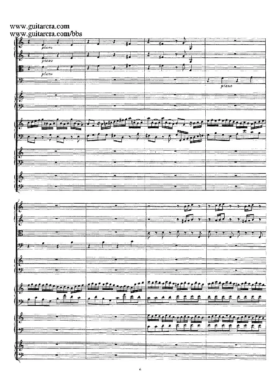 为四架古钢琴而作的a小调协奏曲 BWV 1065(总谱)