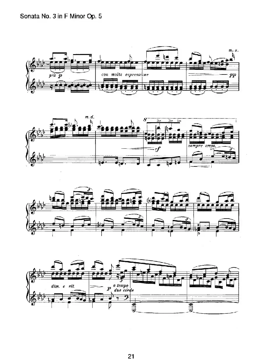 Piano Sonata No.3 in f Minor Op.5(f小调第三钢琴奏鸣曲)