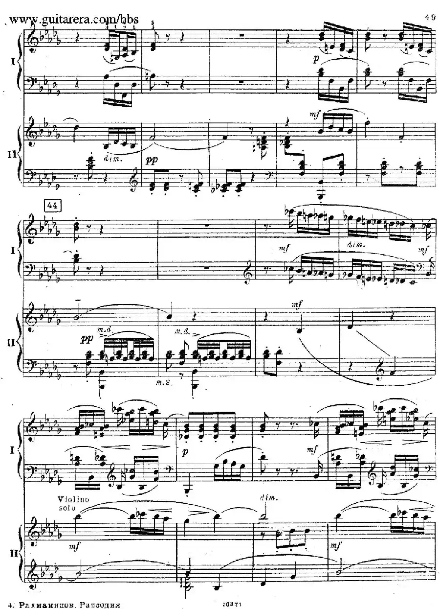 Rhapsody On A Theme Of Paganini Op.43(帕格尼尼主题狂想曲·双钢琴)(P41——60)