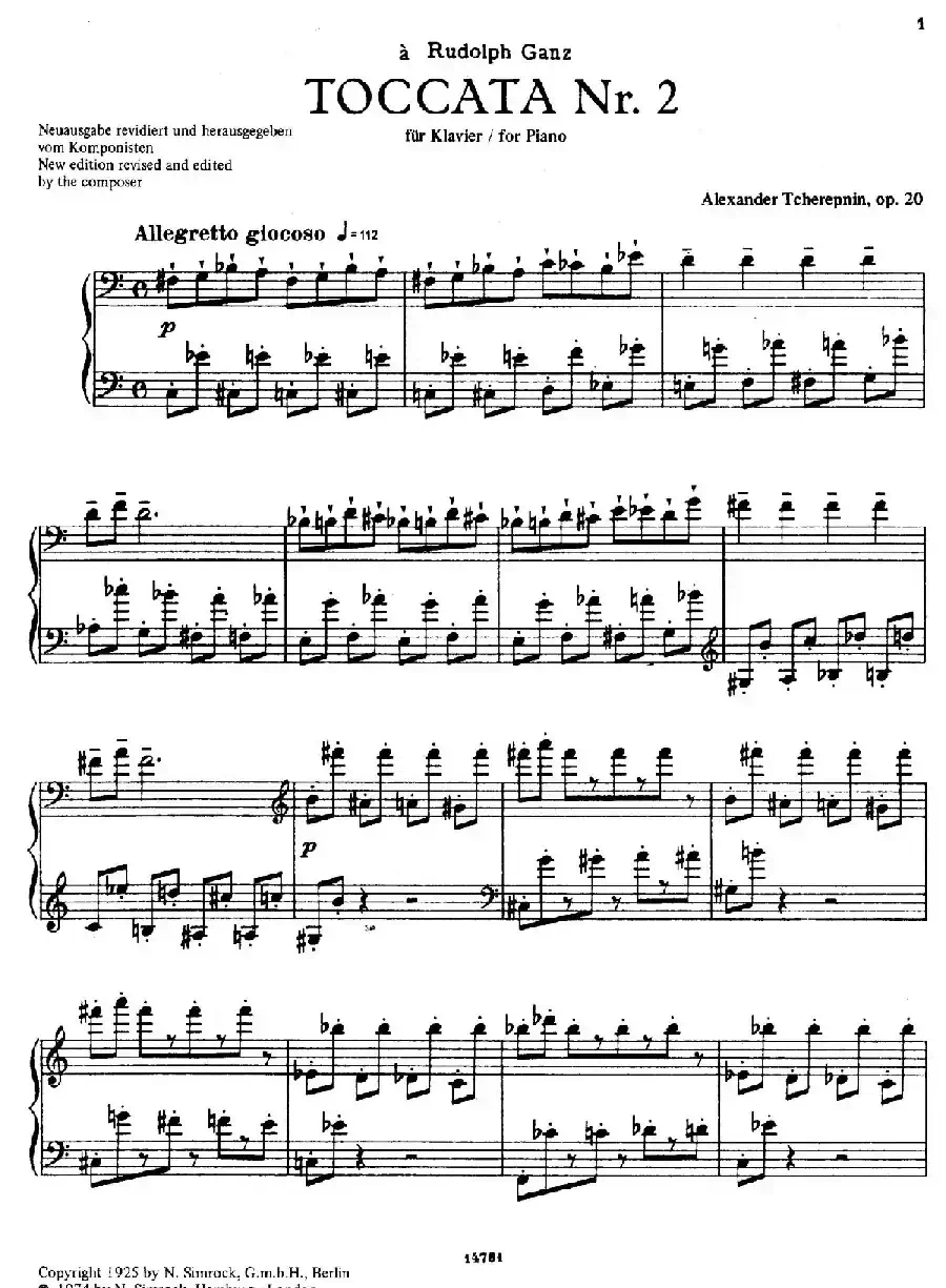 Toccata No.2 Op.20(第二托卡塔)