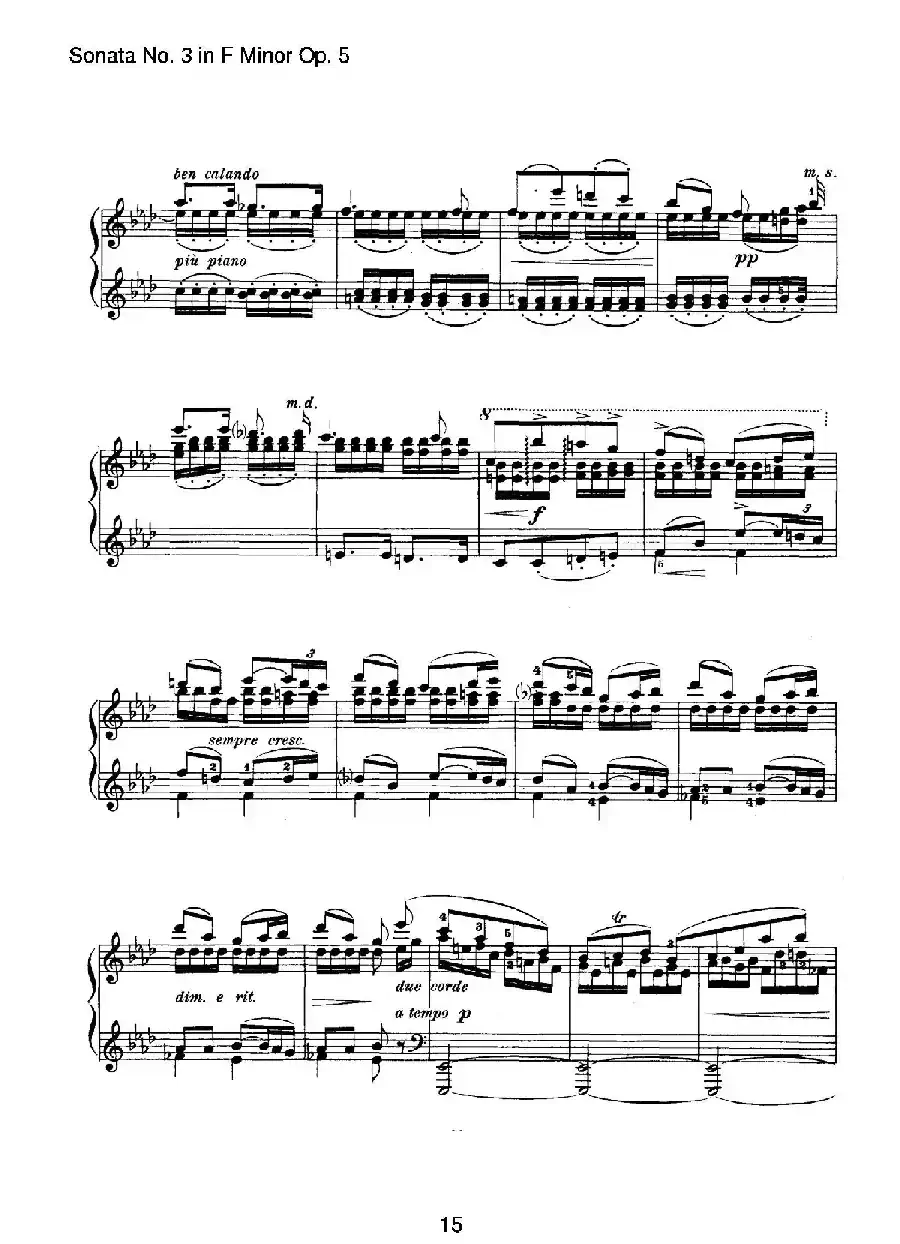 Piano Sonata No.3 in f Minor Op.5(f小调第三钢琴奏鸣曲)