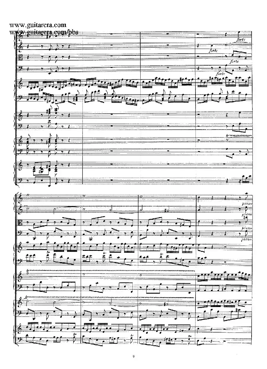 为四架古钢琴而作的a小调协奏曲 BWV 1065(总谱)