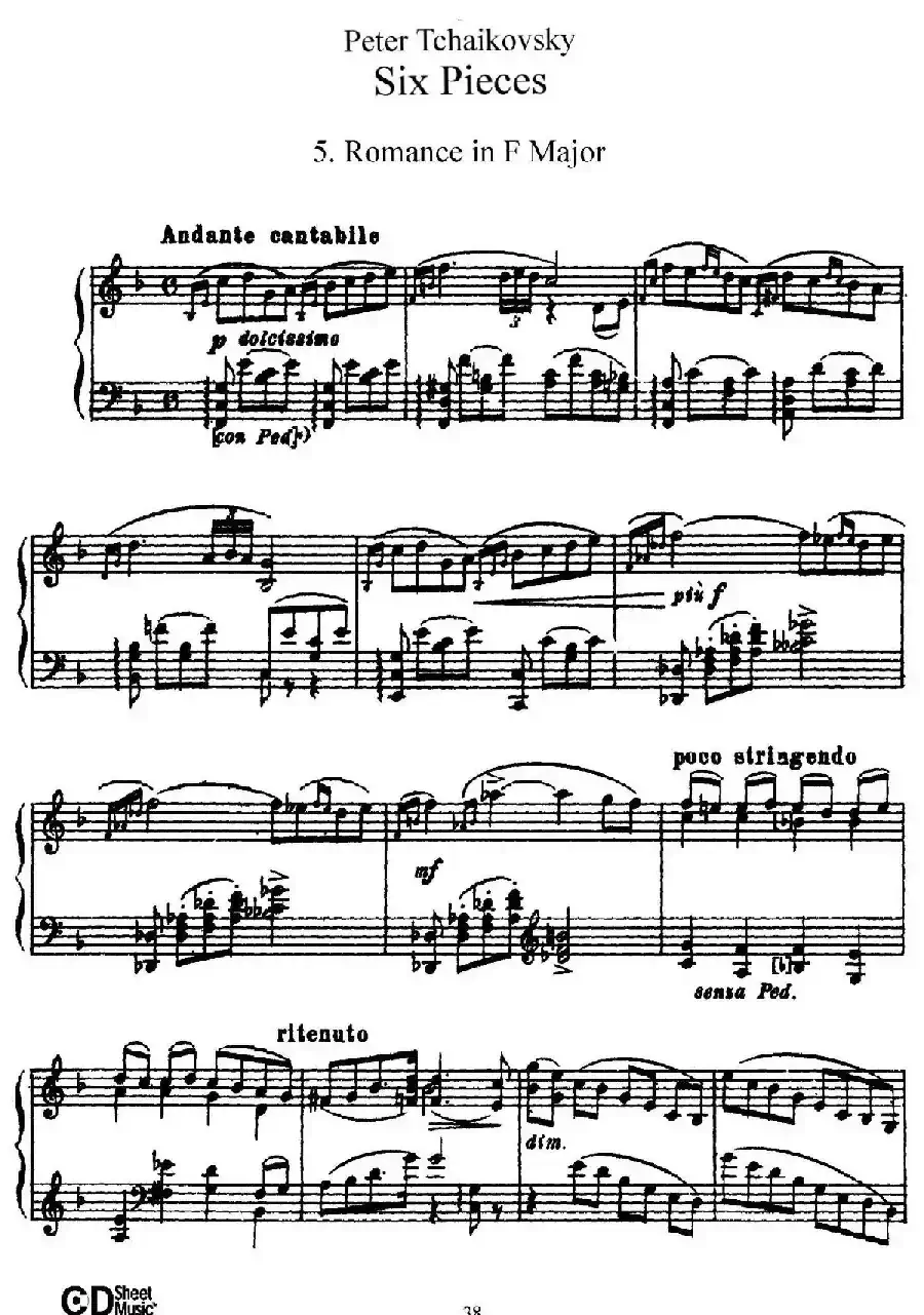 Six Pieces Op.51(6首小品·5)