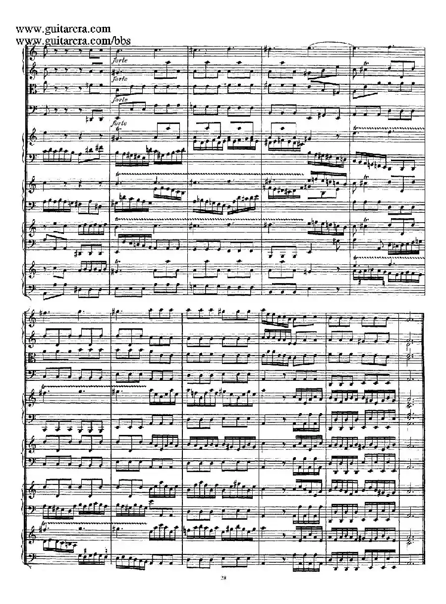 为四架古钢琴而作的a小调协奏曲 BWV 1065(总谱)