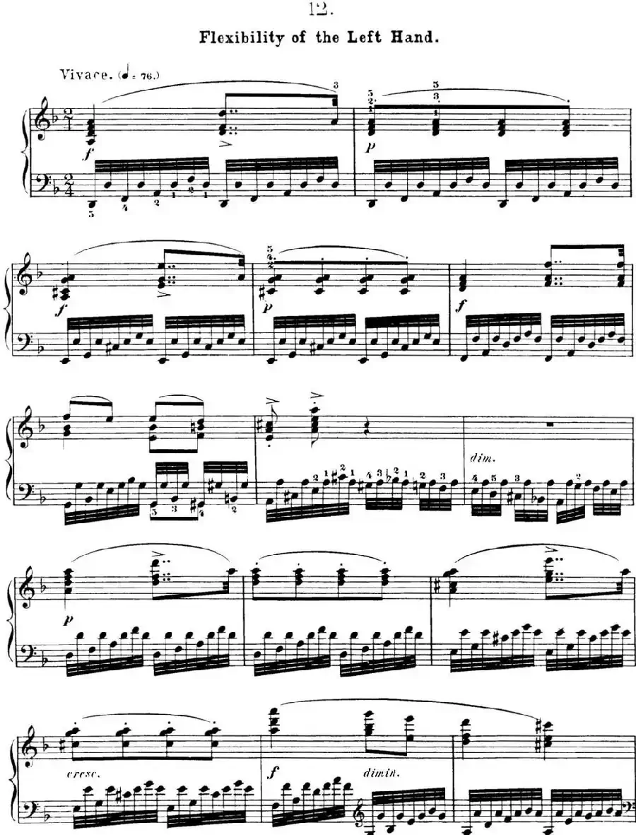 50首车尔尼Op.740钢琴手指灵巧技术练习曲(NO.12)