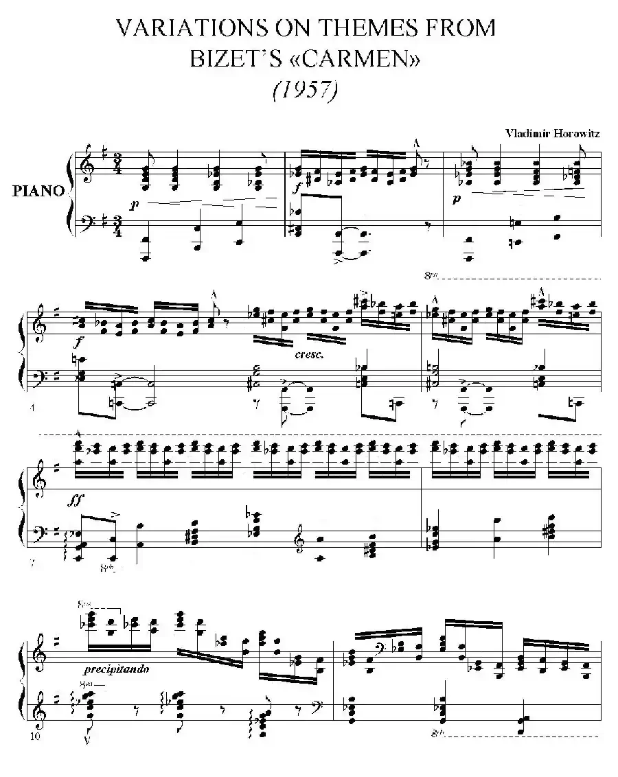 Carmen Variations 12 Pieces(12首卡门主题变奏曲·5)