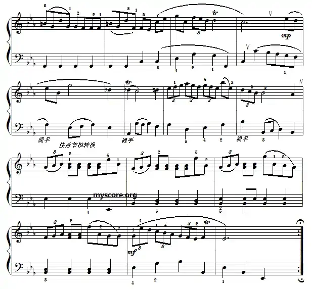 巴赫初级钢琴曲之十八:进行曲