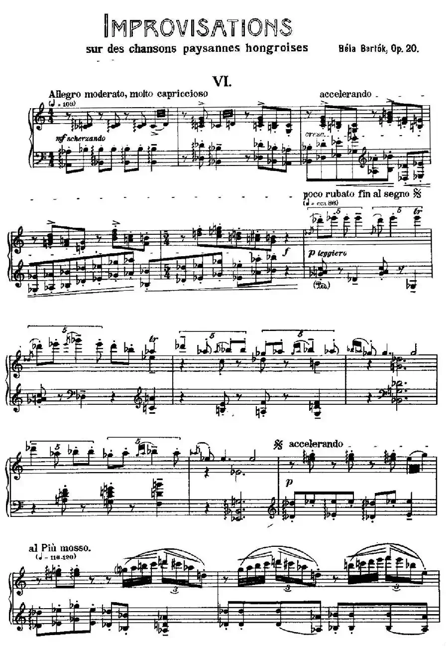 8 Improvisations Op.20(8首匈牙利民歌即兴曲·Ⅵ)