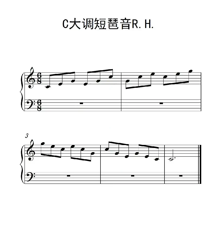 第一级 C大调短琶音R.H.(中国音乐学院钢琴考级作品1~6级)
