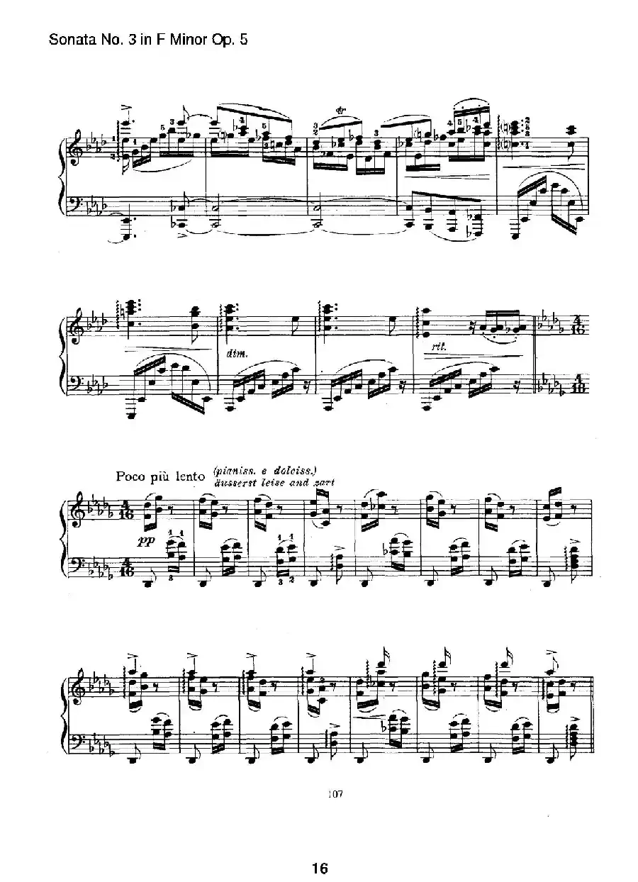 Piano Sonata No.3 in f Minor Op.5(f小调第三钢琴奏鸣曲)