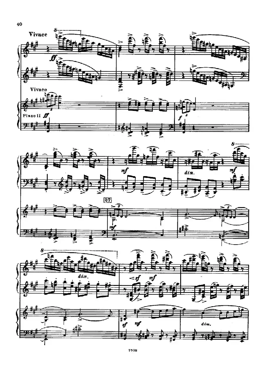 升f小调第一钢琴协奏曲 Op.1(双钢琴版)