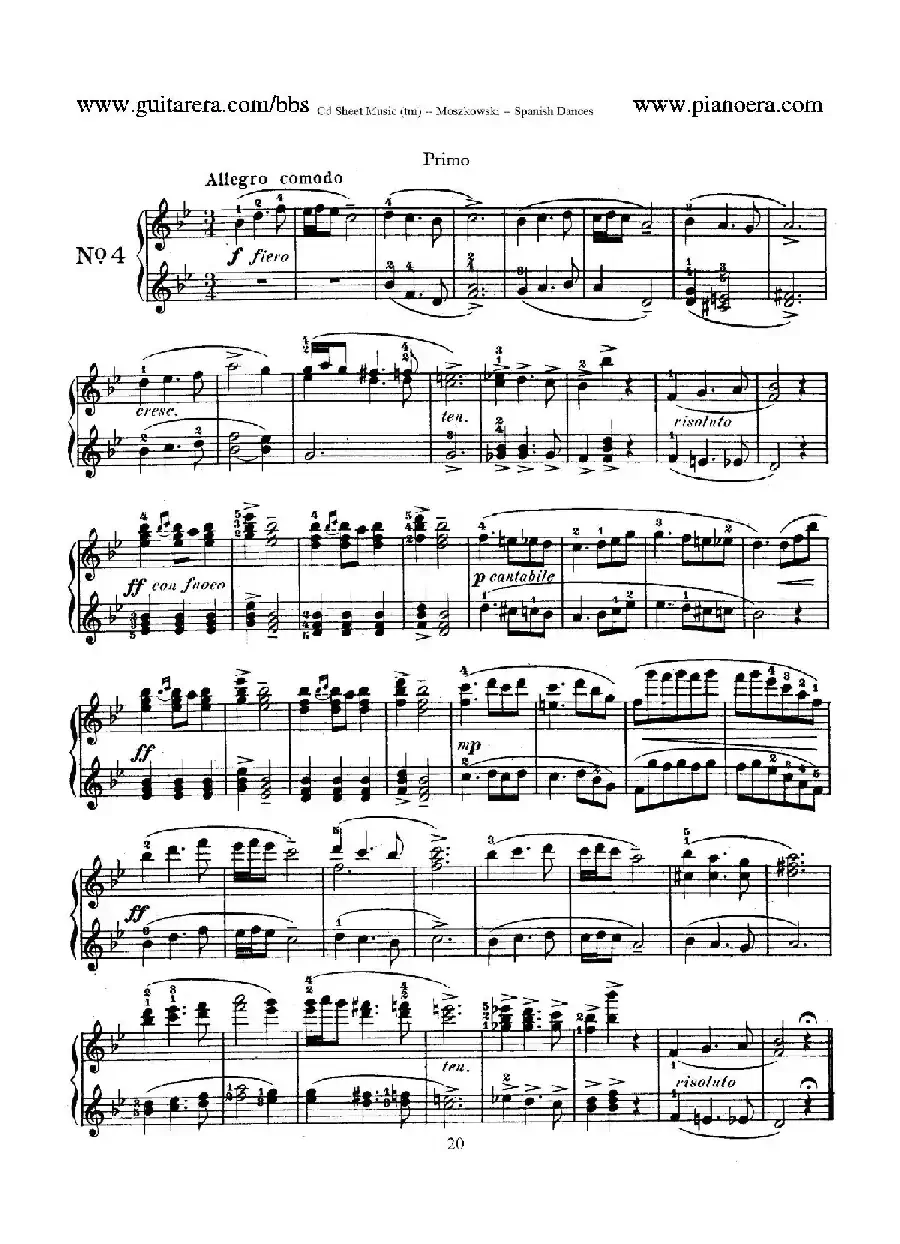 Spanish Dances Op.12(西班牙舞曲·四手联弹版)