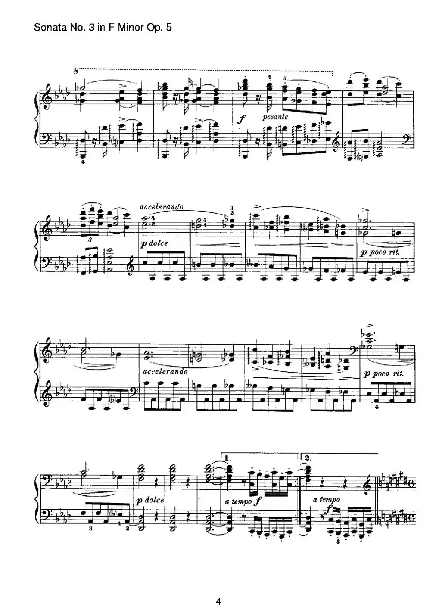 Piano Sonata No.3 in f Minor Op.5(f小调第三钢琴奏鸣曲)