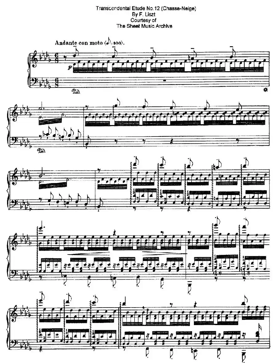 12 Etudes d'execution Transcendante S.139(12首超技练习曲·12)