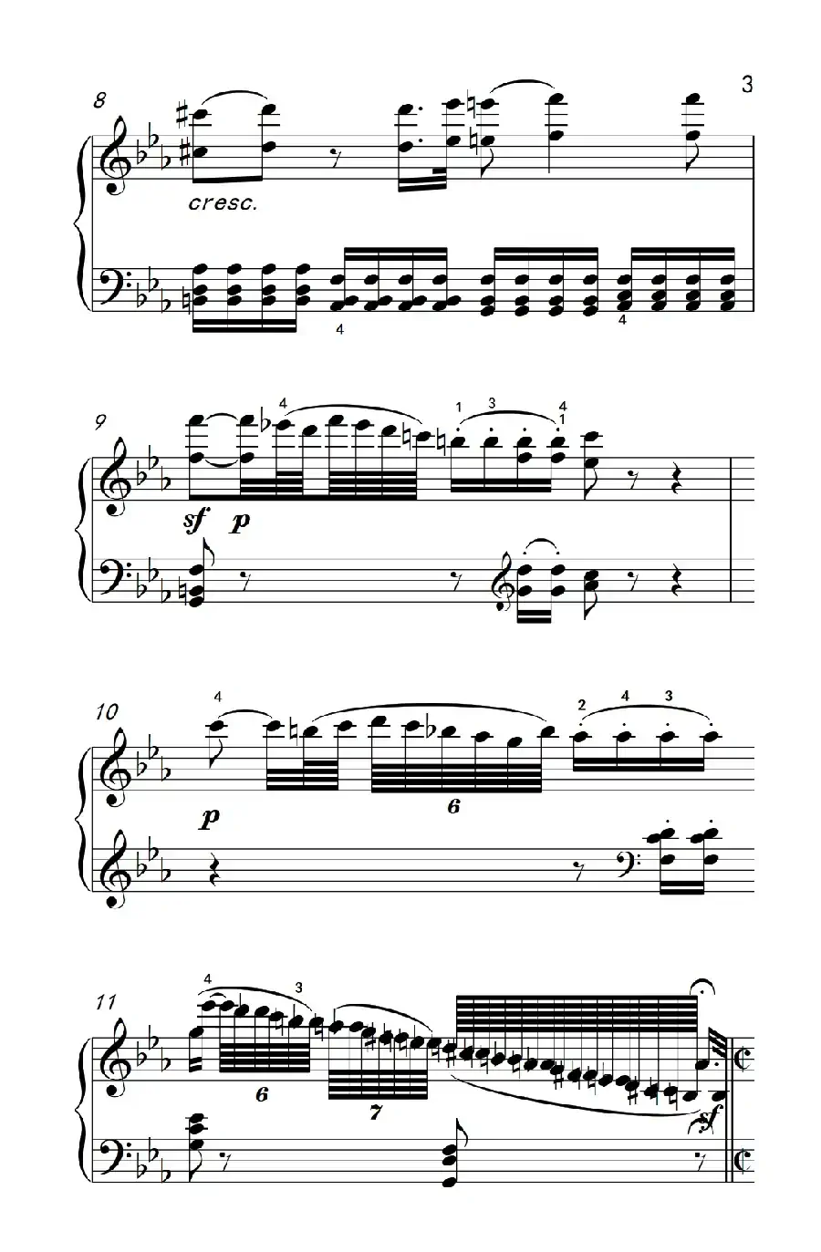 第八钢琴奏鸣曲(悲怆) 极慢的慢板序奏转辉煌的快板
