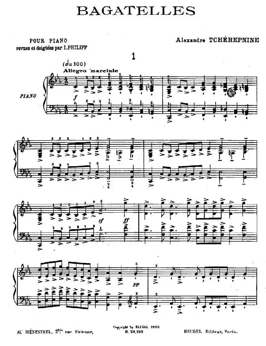 Ten Bagatelles Op.5 (10首小品·1. c小调)