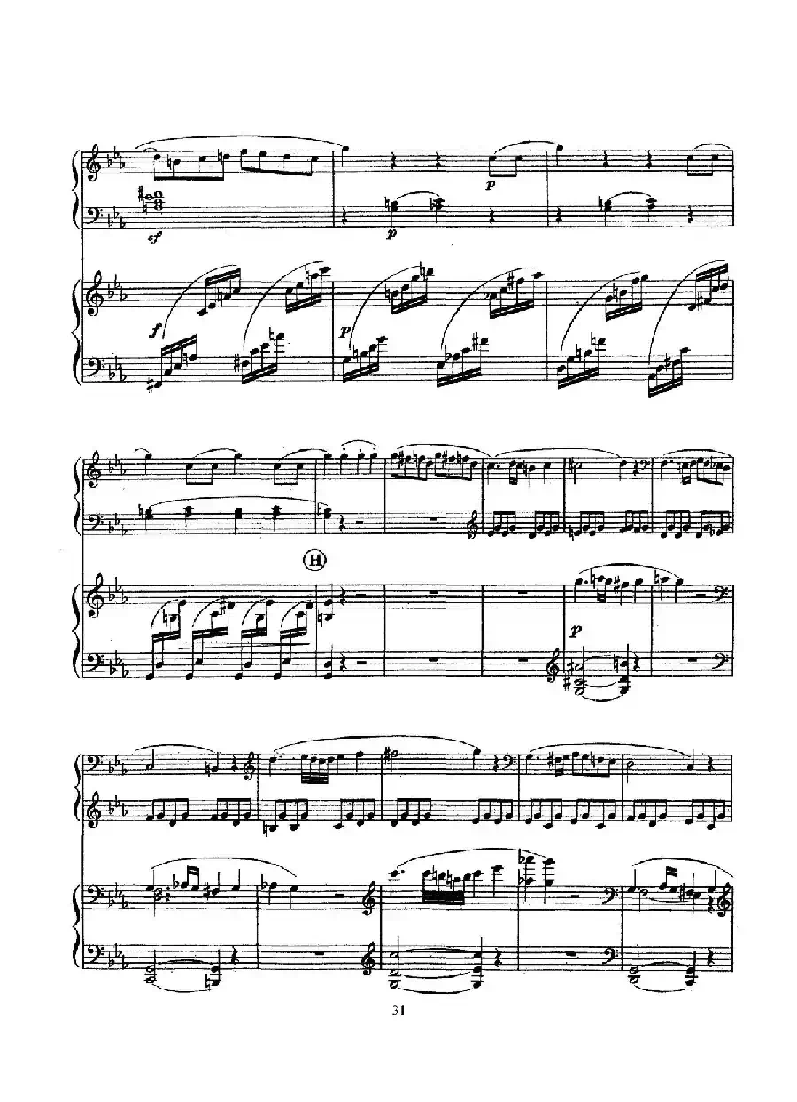 根据21首钢琴奏鸣曲改编的双钢琴版钢琴奏鸣曲四首(第二首)