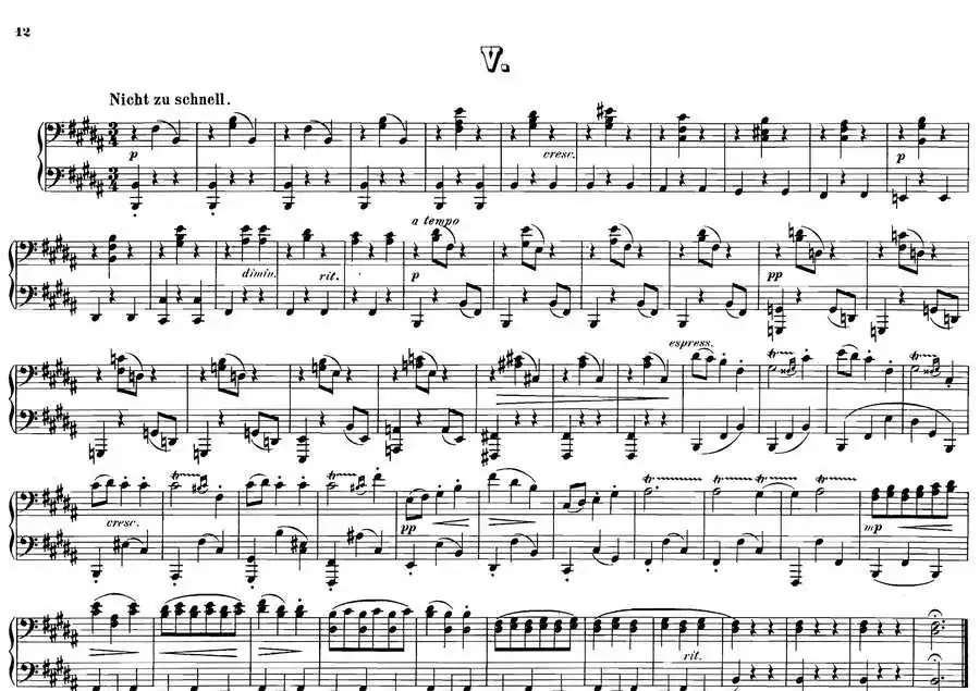 12 Waltzes Op.59 4 Hands(12首圆舞曲·四手联弹·Ⅴ)