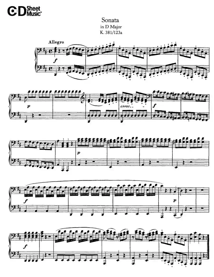 Sonata D major K 381 - 2 Piano(D大调奏鸣曲-双钢琴)