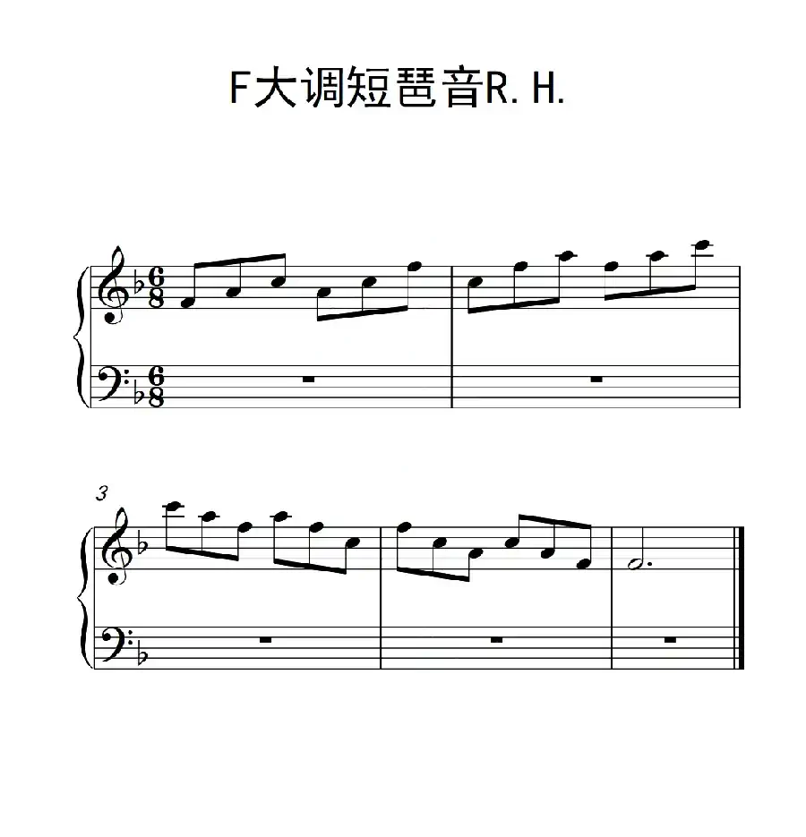 第一级 F大调短琶音R.H.(中国音乐学院钢琴考级作品1~6级)