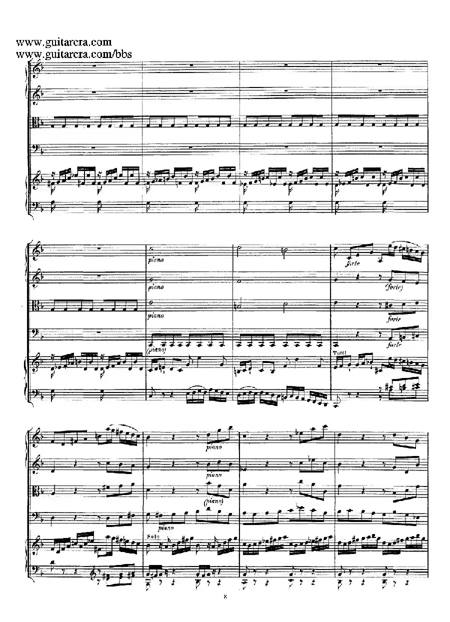 d小调第一号古钢琴协奏曲 BWV 1052(总谱)