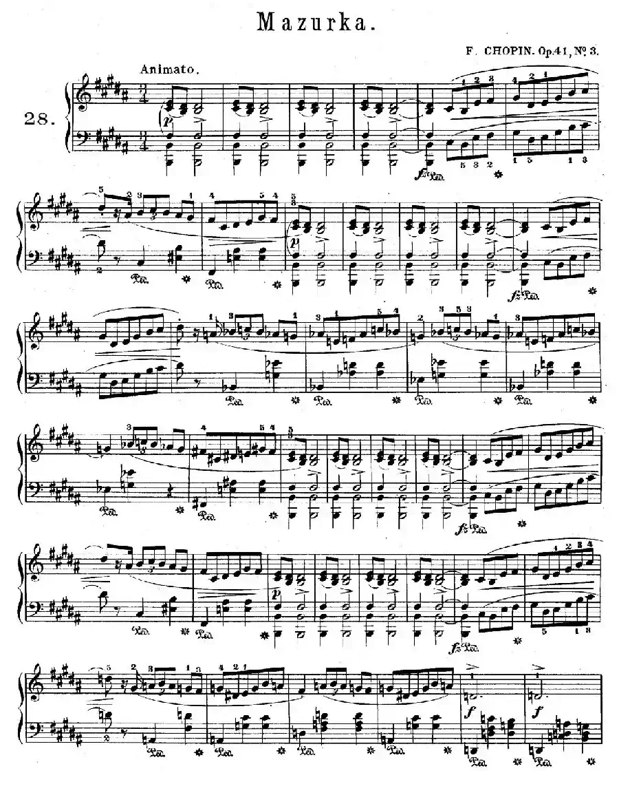 Quatre Mazurkas Op.41(4首玛祖卡·3)