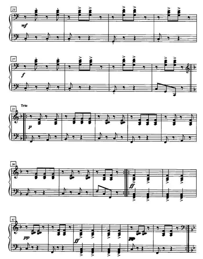 捷克波尔卡舞曲(四手联弹、第二钢琴)