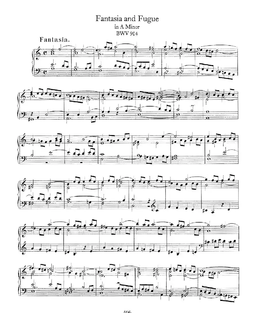 Fantasia and Fugue in a Minor BWV 904(a小调幻想曲与赋格)