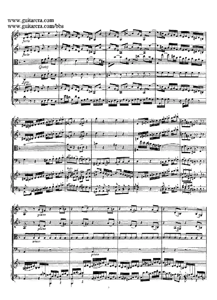 d小调第一号古钢琴协奏曲 BWV 1052(总谱)