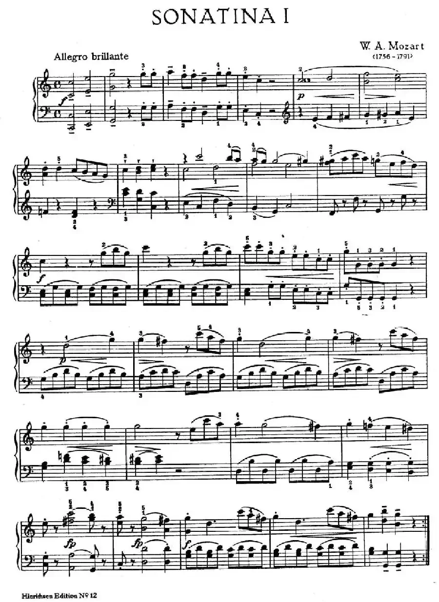 6 Viennese Sonatinas K.439b(6首维也纳小奏鸣曲·Ⅰ)